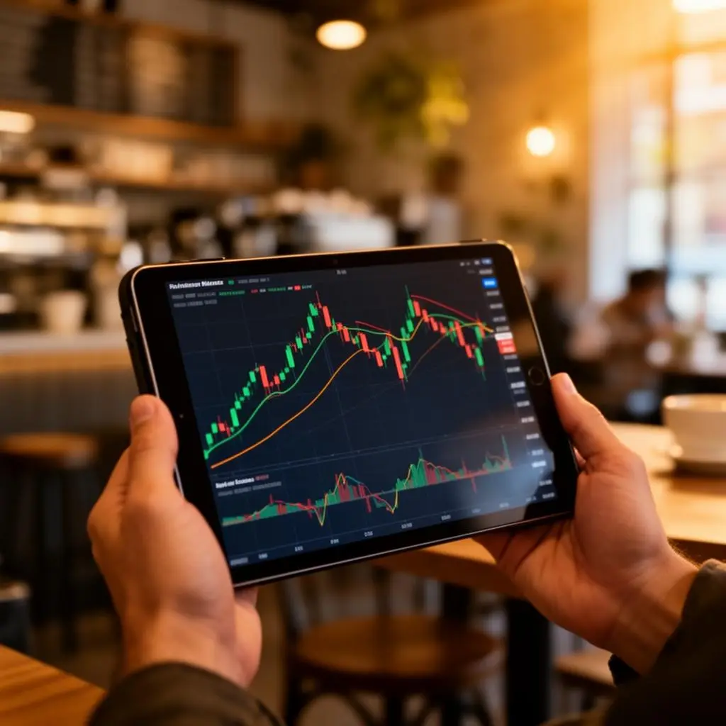 Trader analysing charts